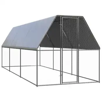 Jaula Gallinero De Exterior De Acero Galvanizado 2x6x2 M Vidaxl