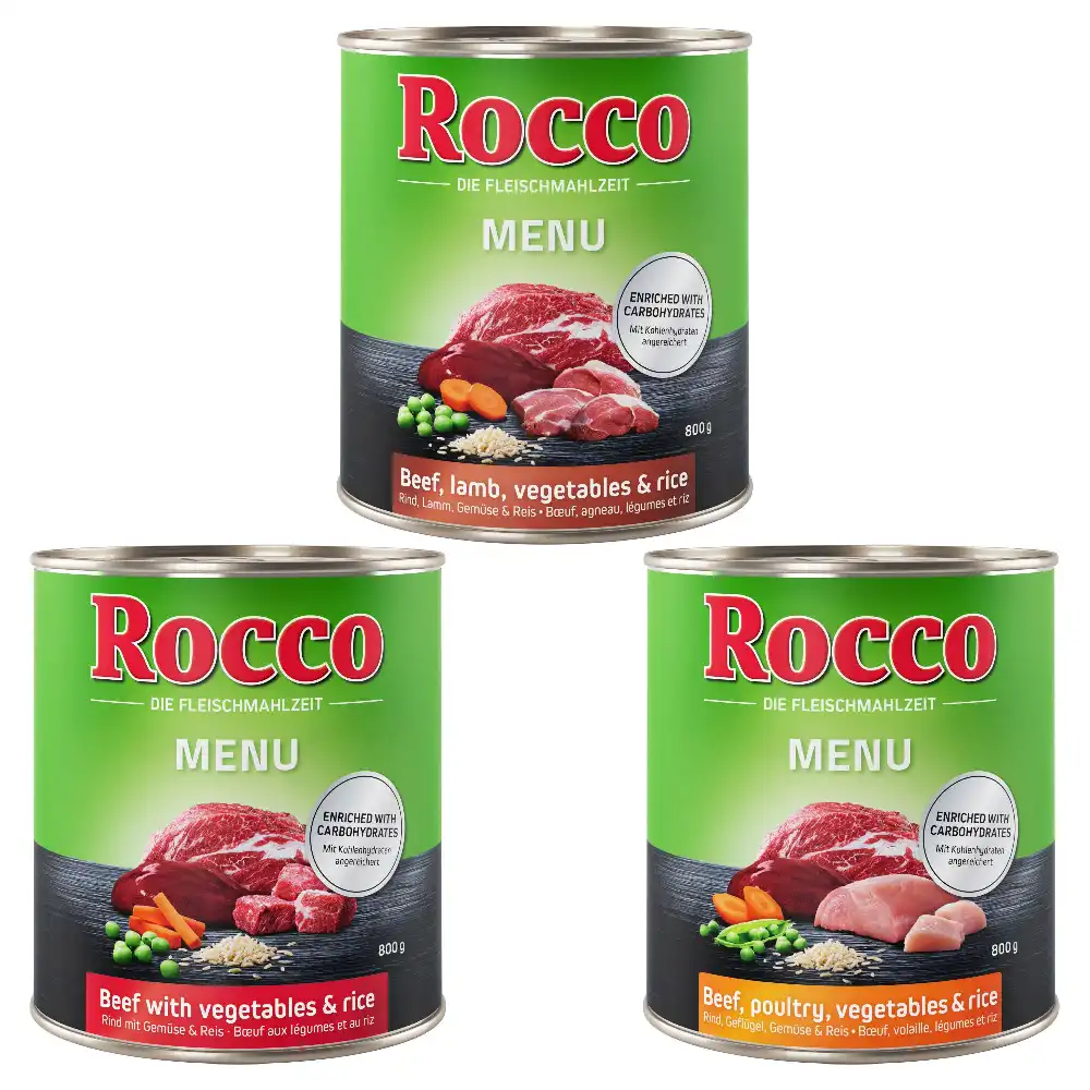 Pack mixto de prueba: Rocco Menú 6 x 800 g - 3 surtidos diferentes