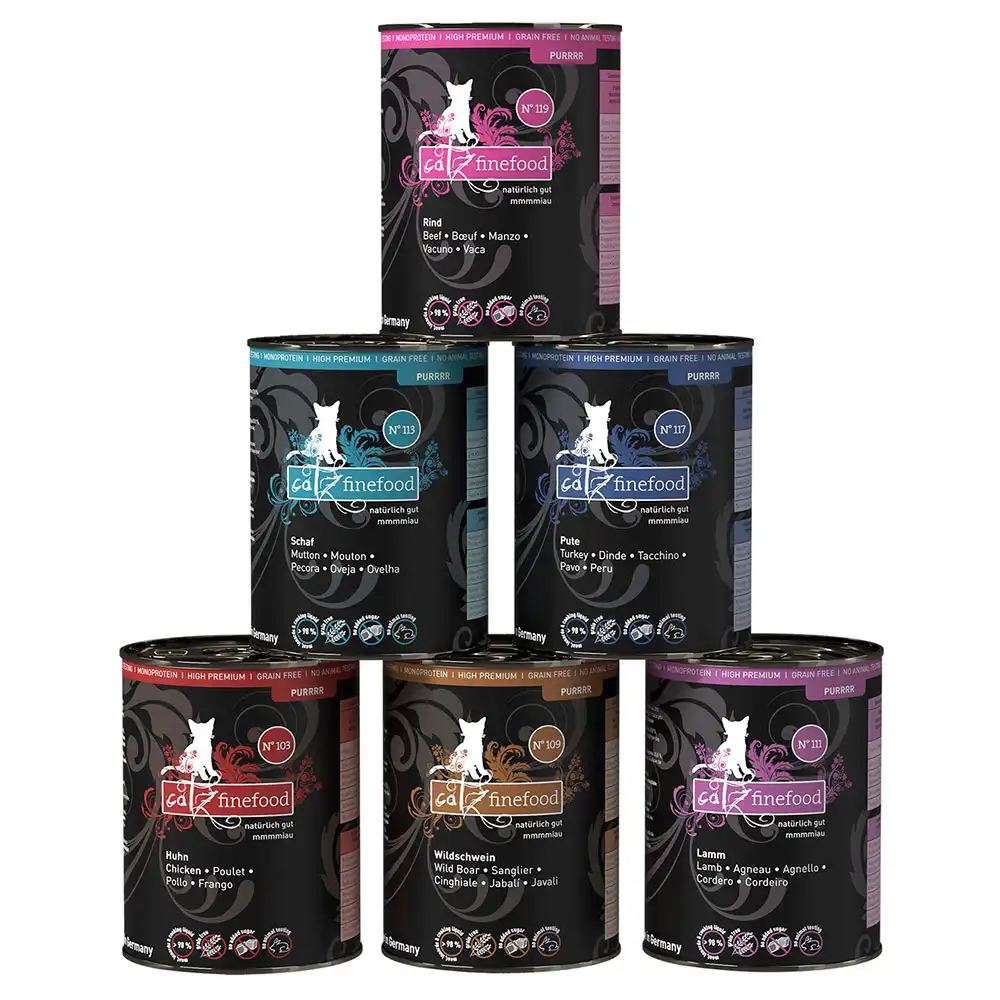 catz finefood Purrrr en latas 6 x 400 g - Pack mixto I (6 variedades - 6 x 400 g)