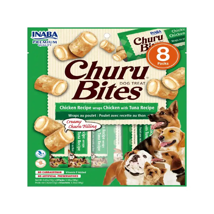 Churu Bocaditos Bites de Pollo con Atún para perros – Multipack 8